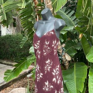 Planet beaded bias, cut dark  floral slip dress